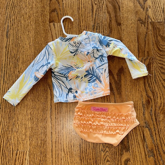 Ruffle butts 12-18mo swimsuit - 2 piece - EUC - Picture 2 of 3